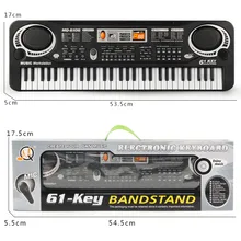 61-ключ электропианино клавиатура игрушка с микрофоном обучение маленьких детей музыкальный игрушечный музыкальный инструмент учебное пособие