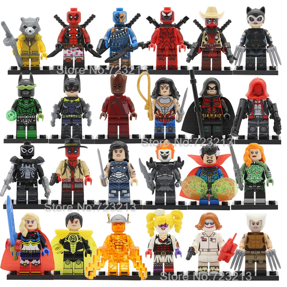 

PG8164 Super Hero Deadpool Figure Harley Quinn Robin Doctor Strange Supergirl The Dawnbreaker Aurora Flash Buidling Blocks Toys