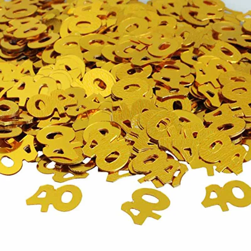 gold 40 30th 40th 50th 60th номер конфетти 30 40 50 60 лет День рождения Юбилей Настольный Разбрасыватели конфетти для стола украшение для центра стола - Цвет: gold 40