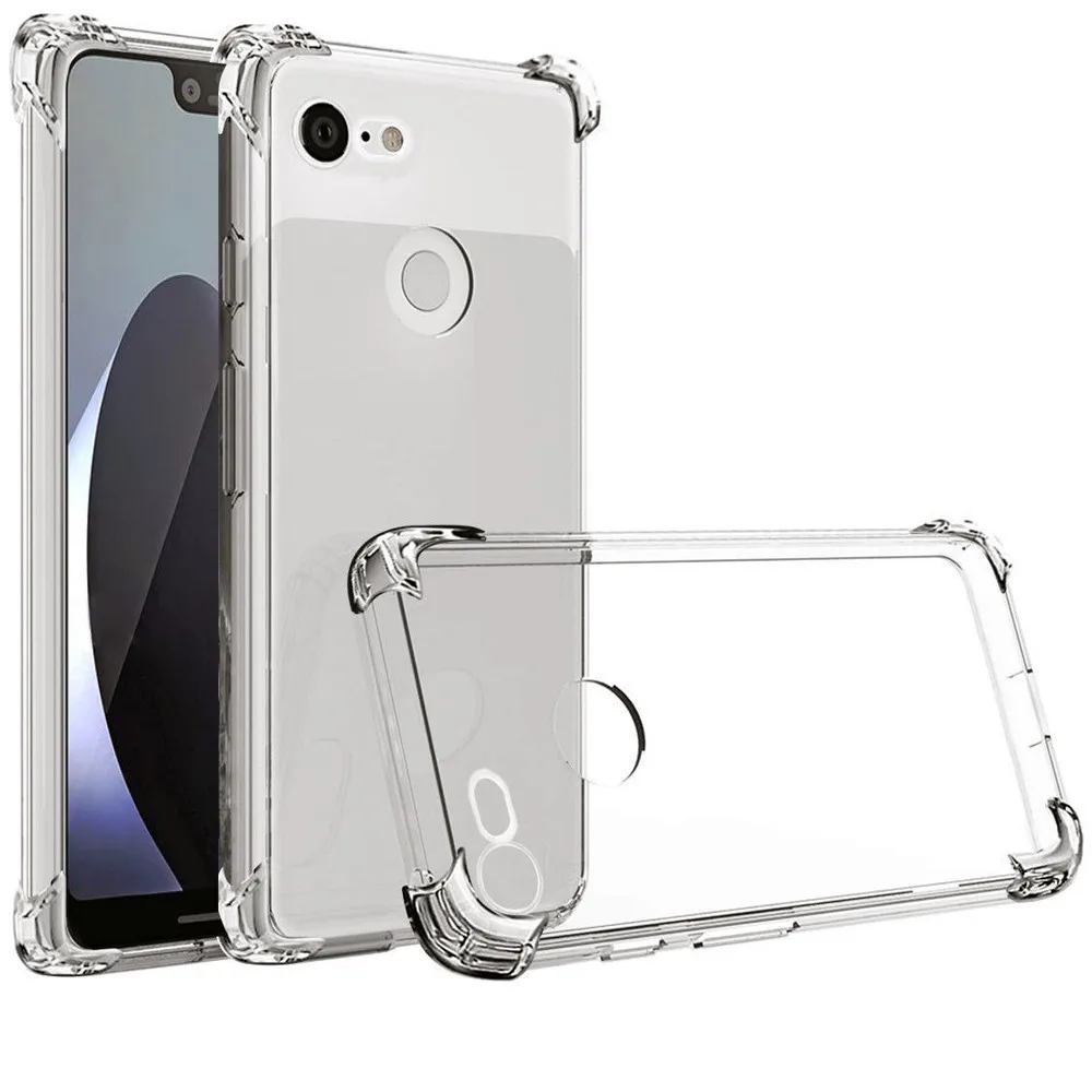 

Phone Case For Google Pixel 3 5.5In Shock Clear TPU Four Corners Drop Case Cover For Google Pixel 3/ 3 XL 5.5/6.3 Inch