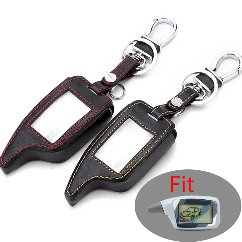 

M5 Key Case Genuine Leather Alarm Remote Keychain Case for Scher Khan For Scher-khan Magicar 5 6 M5 M6 Cover Holder