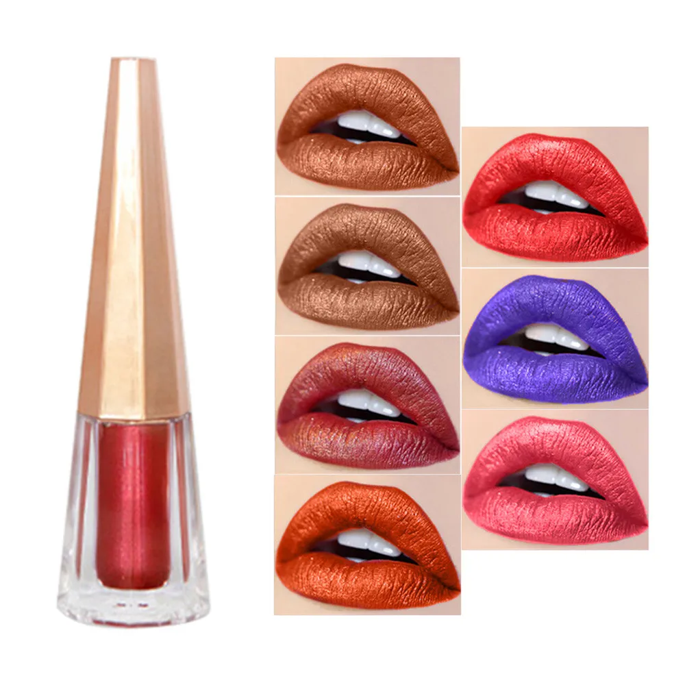 5001 Мода Высокое качество Shiny Lip Gloss матовая помада Водонепроницаемый пигмент коричневый открытые Long Lasting Lipstick Макияж