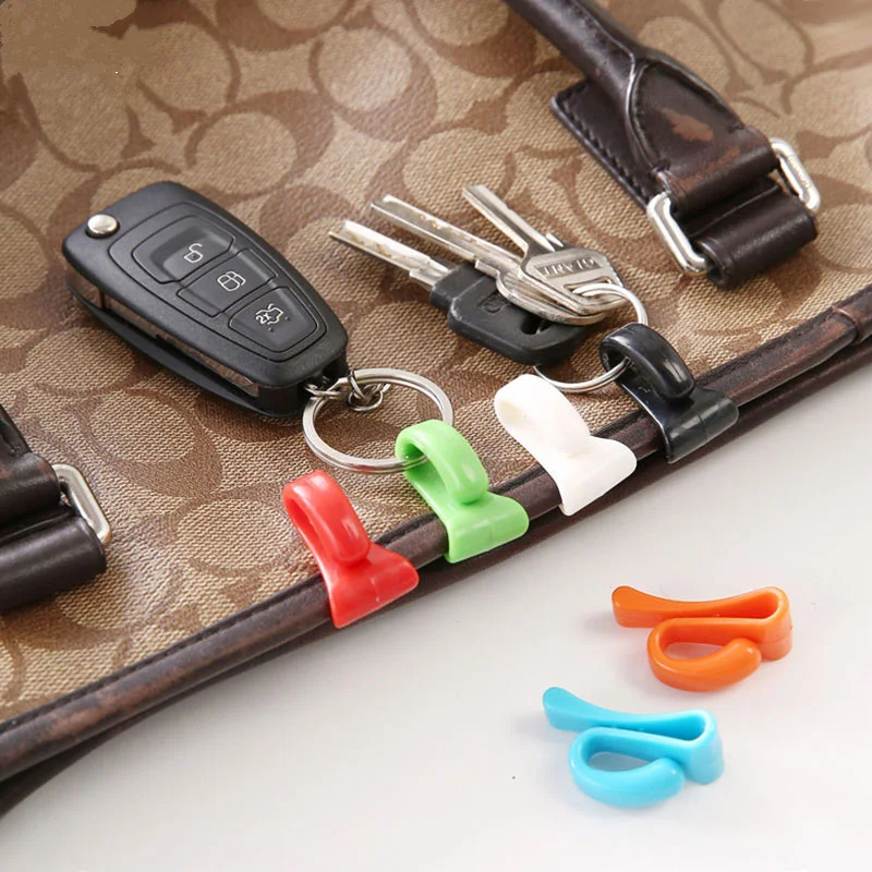 4pcs Multifunction built in bag clip prevention lost key hook holder