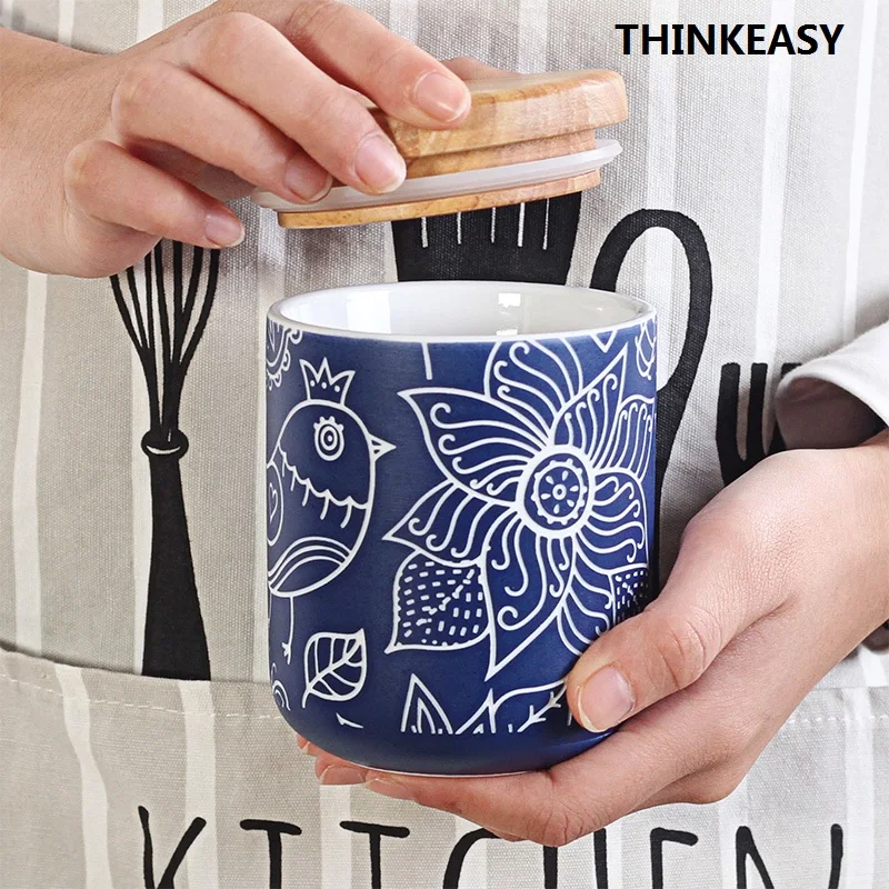 

470ml Creative Ceramic Mug with Cover Special Slotted Cup Storage Saver Mug Home Office Fancy Gift for Tea Drinker