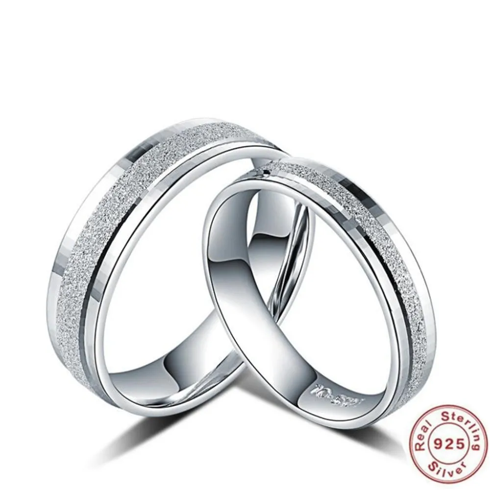

YKNRBPH S925 Sterling Silver Ring Men's and Women's with Simple Sky Grind Lover Engagement Jewelry Rings