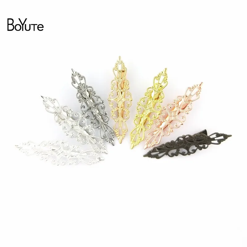 BoYuTe 20Pcs 1557MM Filigree Flower Hair Clip Vintage Style 7 Colors Plated Women Hair Accessories Hairgrip (5)