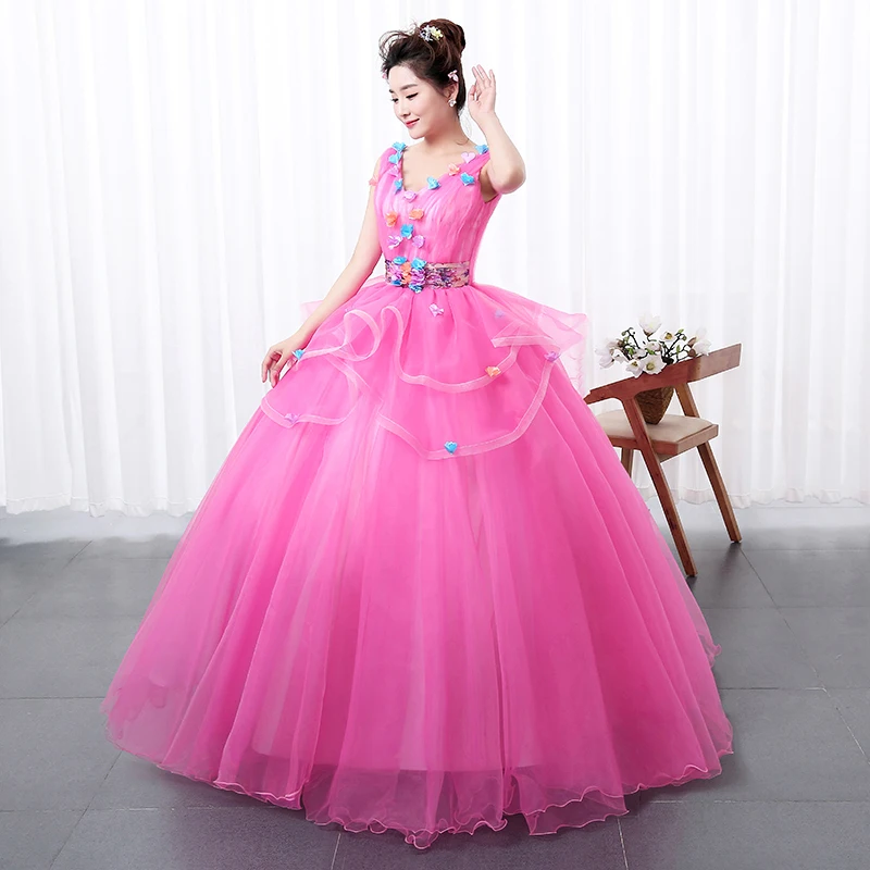 Nuevo Estilo Color Hilo Cuello En V Vestido De Boda 2017 Princesa Rosa Mujeres Arte Examen Vestidos Parte Vestido Vestidos De Noche Vestidos De Novia V Neck Wedding Dresswedding Dress Aliexpress