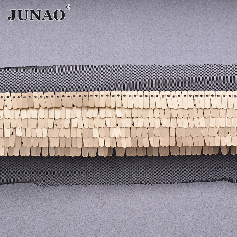 JUNAO 1 ярд 35 мм серебристо-черная Золотая лента с пайетками для шитья ткань лента ручной работы материал Сделай Сам заколки для волос украшение платья