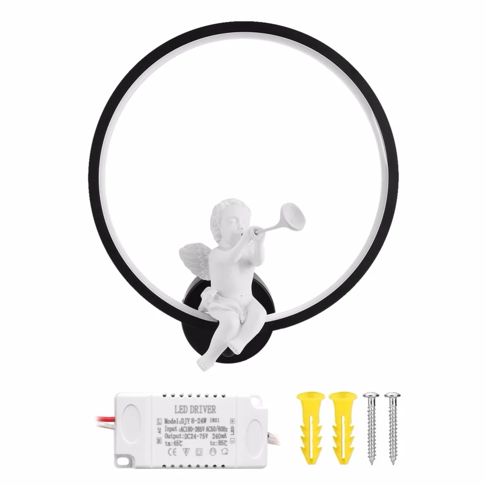 

Hot Selling Wall Lamps Indoor Black Wall Lighting Minimalist Art Sconce Interior with Angel Home Decoration Wall LED Lamp