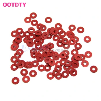 

100Pcs New M3 Flat Spacer Washers Insulation Gasket Ring Red Drop Ship