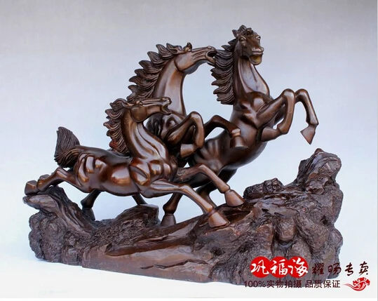 

B0601 417Copper horse decoration extra large copper three horses quality gift decoration statue
