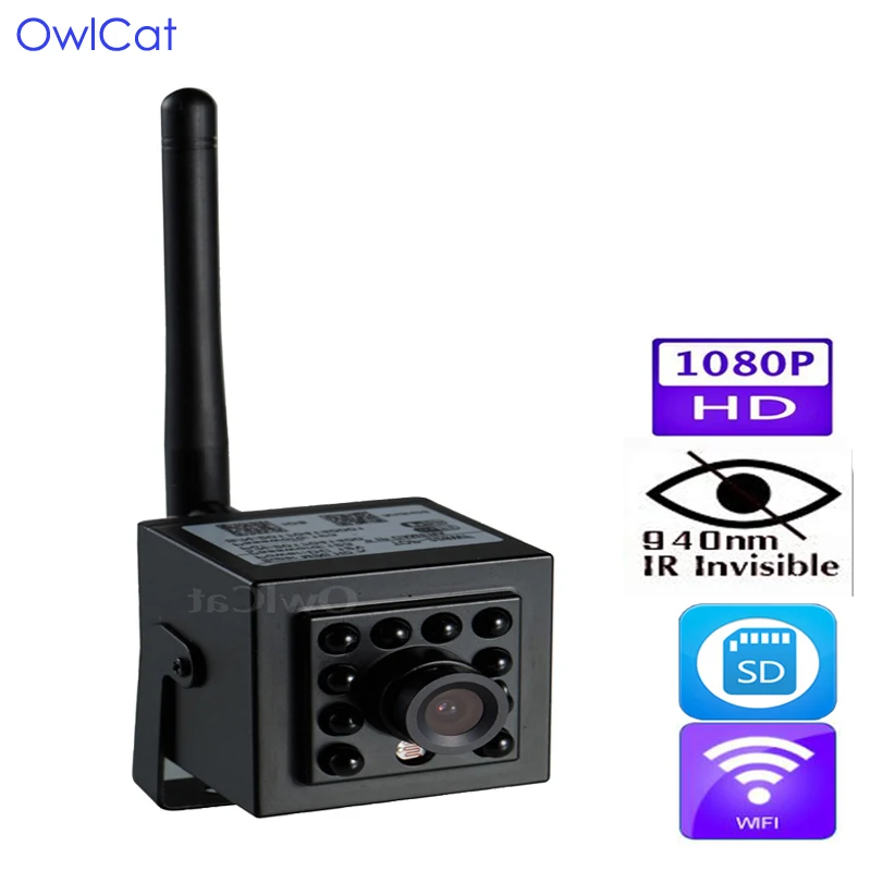 

OwlCat Mini Network Invisible IR HD IP Camera WiFi Memory Slot Buzzer Push Phone Email Alarm Wireless Motion Detection Alarm