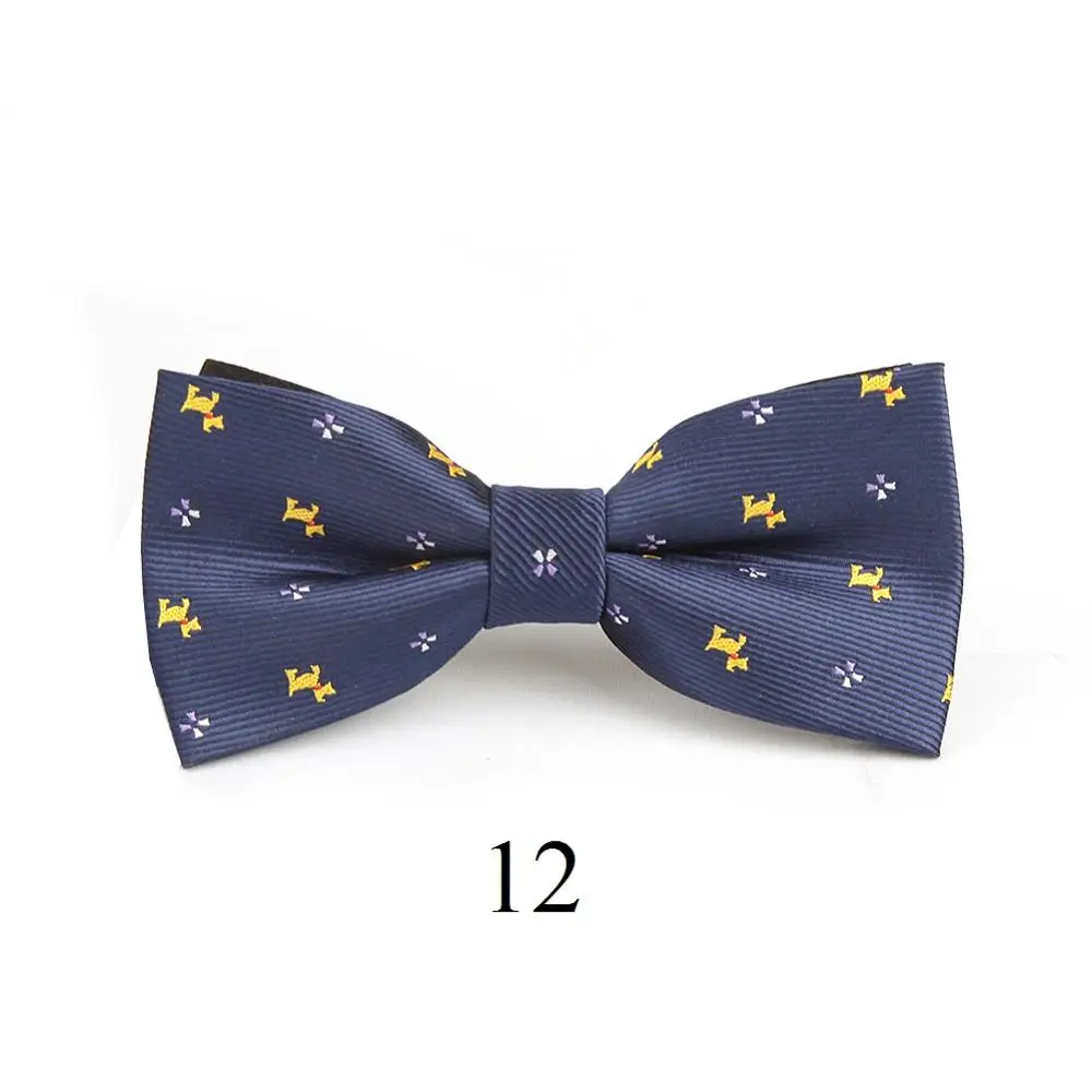 HOOYI/галстуки-бабочки для мальчиков; детские галстуки в полоску; галстук-бабочка в горошек для детей; вечерние галстуки с рисунками; подарок; маленький размер - Цвет: 12