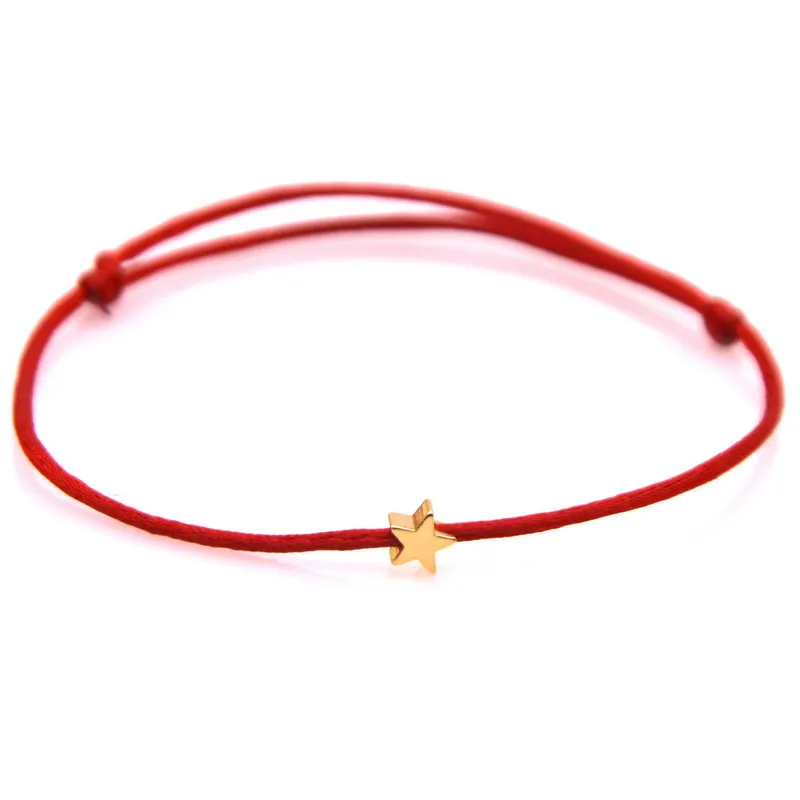 

Delicate Gold Heart Star Cross Crown Bracelet His and Her Adjustable Red String Rope Bracelets Family Couple Friendship Gift