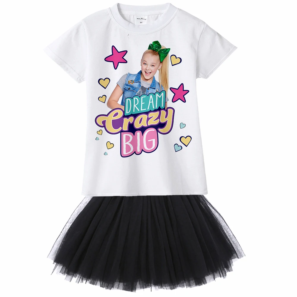 

2018 Summer Jojo Siwa Short Sleeve tutu mini Dresses for Girls Princess Birthday Party Dress Kawai Costumes Toddler Clothing