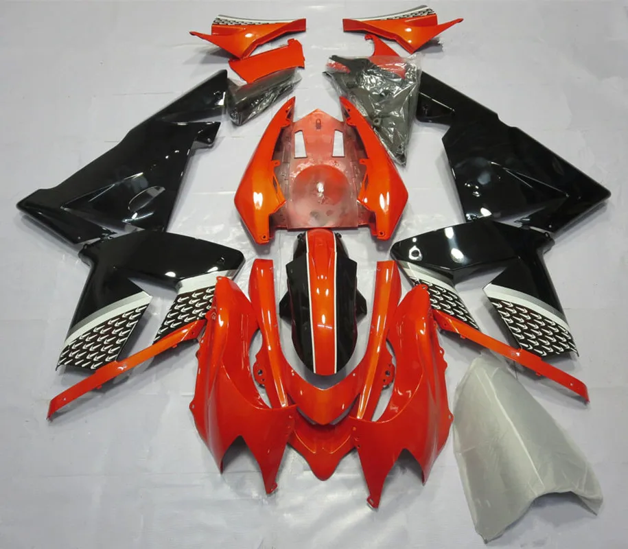 ZXMT Bodywork Fairing Kit for KAWASAKI NINJA ZX-10R 2004 2005 ABS Black Green Molded UV light curing paint