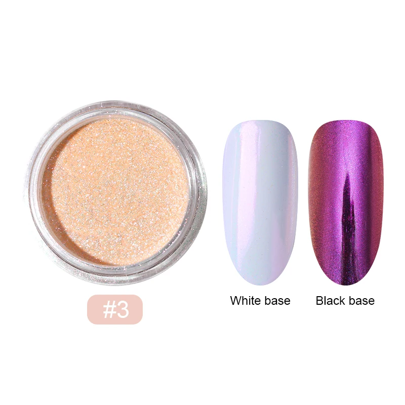 Chameleon Nail Powder Mirror Effect Dipping Glitter Metallic Chrome Nail Pigment Pearl Dust Manicure Art Decoration - Цвет: 3