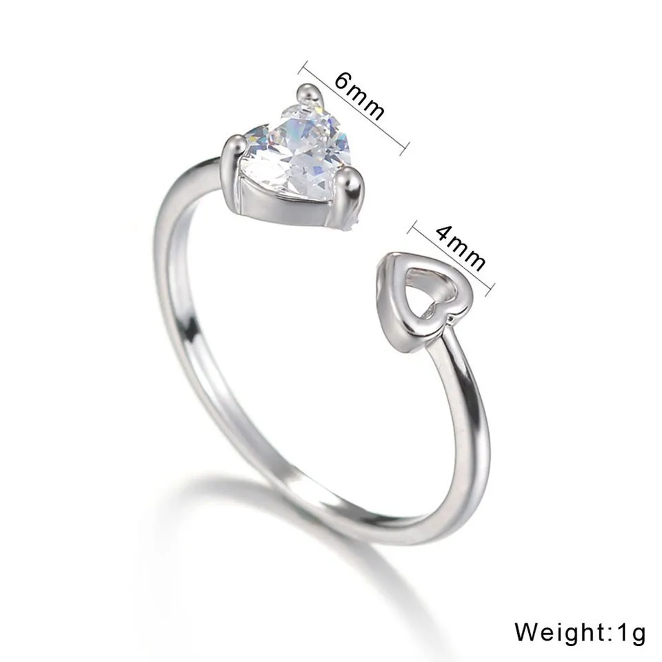 Новые женские кольца в форме сердца со стрелкой, регулируемые медные металлические кольца, кольца на годовщину, ювелирные изделия для влюбленных