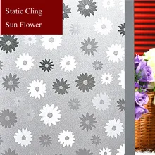 Солнечный цветок чистый цвет утолщение Матированный с декорированием узором "Мороз" ограничивающий обзор извне Наклейки скраб Непрозрачный витраж окно Cing(ширина 80 см* длина 300 см