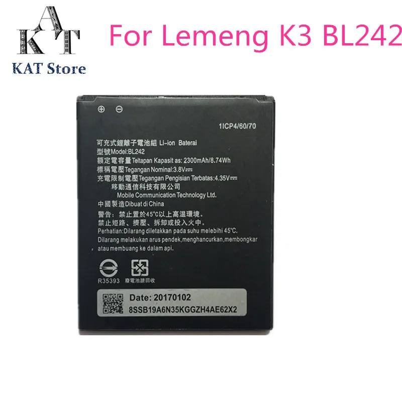 Оригинальная фотобатарея для Lenovo Lemeng K3 A3580 A3860 A3900 A3690 2300m батареи BL242