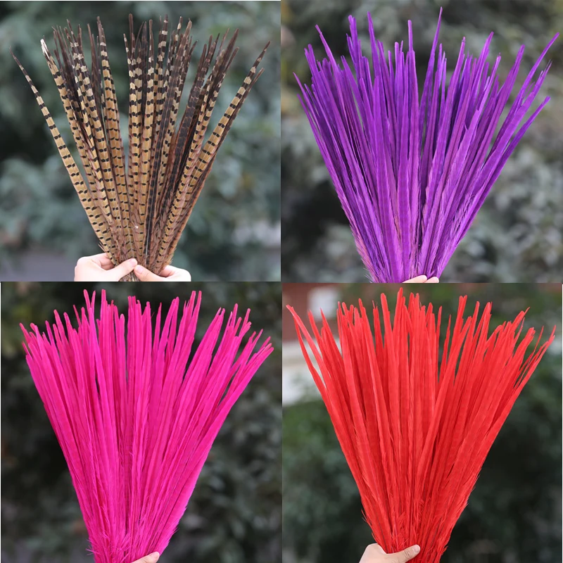 

Wholesale 50-55cm 19-22" long colorful Pheasant feather DIY feathers for masks hair hat Home Wedding accessories Decorations