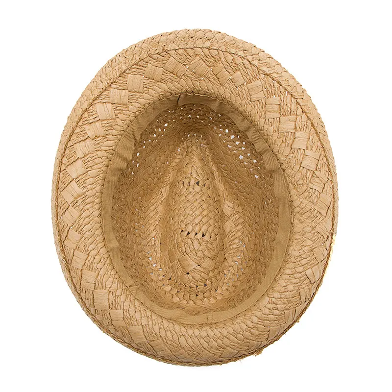 Ручная работа женская Соломенная летняя фетровая шляпа для мужчин Boho пляжная шляпа от солнца Трилби детская Панама шляпа Гангстерская шляпа 25