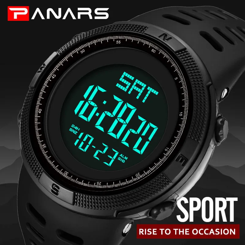 

Fashion Digital Watch Men Sports Electronic Watch Military Waterproof LED Fitness Watch Outdoor Shock For Running Chronograph