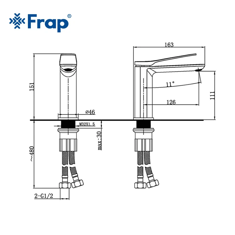 Смеситель для ванной FRAP Y10129 экономичный кран раковины хромированная отделка