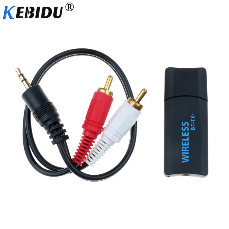 

kebidu Bluetooth Transmitter Receiver Portable Audio 4.2 Wireless USB Adapter For TV PC Computer to Bluetooth Headphones Speaker