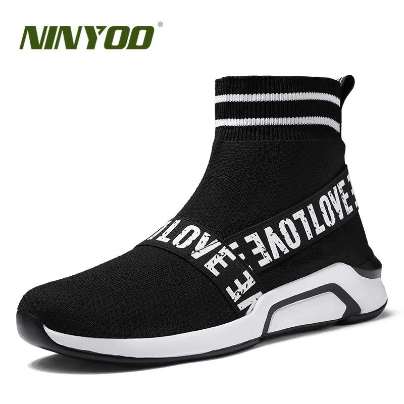 

NINYOO Unisex Sport Fashion Star Summer Sneakers Men's Mesh Casual Shoes Female Breathable Light Lovers Sock Boots City Footwear