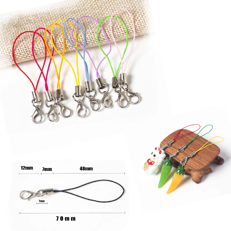 

DIY Strap Lanyard Silver Lobster Clasp Mobile Case Strap Cord Mobile Rope Jewelry Key Chain Charms Finding Connector Ring