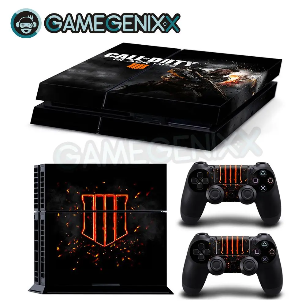 

GAMEGENIXX Skin Sticker Vinyl Decal for PS4 Console and 2 Controllers - Black Sniper Call Duty
