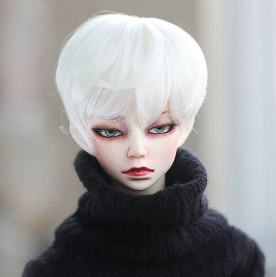 D01-P445 детская игрушка ручной работы 1/3 аксессуары для кукол BJD/SD кукольный парик натуральный микро-объем мягкие белые короткие волосы 1 шт