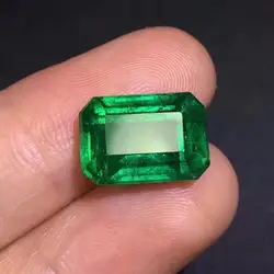 Коллекция AIGS сертифицированные 7.07ct граненые яркие зеленые натуральные изумрудные драгоценные камни свободные драгоценные камни