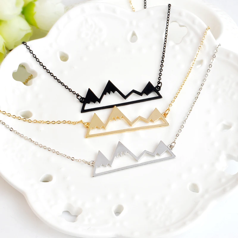 Amazon Popular Series Mountain Top Necklace Snowy Mountain Necklace Dainty Hiking Nature Outdoor Jewelry Mountain Climbing Gifts