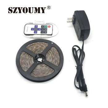 

SZYOUMY Dimmable 5M 3528 60LEDs LED Strip12V IP65 LED Strip + Dimmer Remote controller + Power Supply