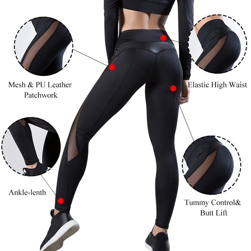 tiktok leggings 2020 New Leggings Women Pants Push Up Fitness Breathable Leggins High Waist Mesh Pants Female Seamless Slim Workout Pants yoga pants
