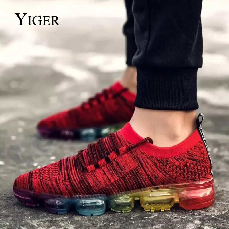 YIGER الرجال رياضية أحذية الكبار الرجال تنس الرجال في الهواء الطلق حذاء كاجوال تنفس الدانتيل متابعة عدم الانزلاق لبس أحذية رجالي 0051
