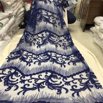 

5Yards 2018 French Nigeria Laces Fabrics High Quality Tulle African Lace Fabric Wedding African French Tulle Lace HJ1205-1