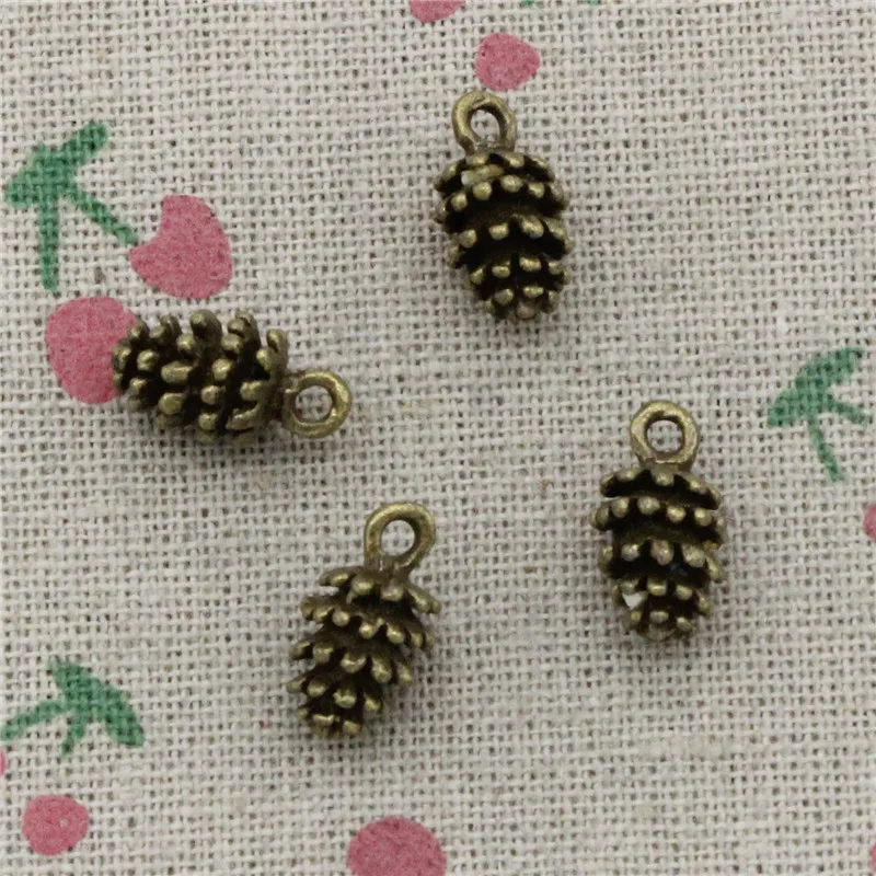 20pcs Charms pinecone 15*8mm Antique Bronze Vintage Pendants For