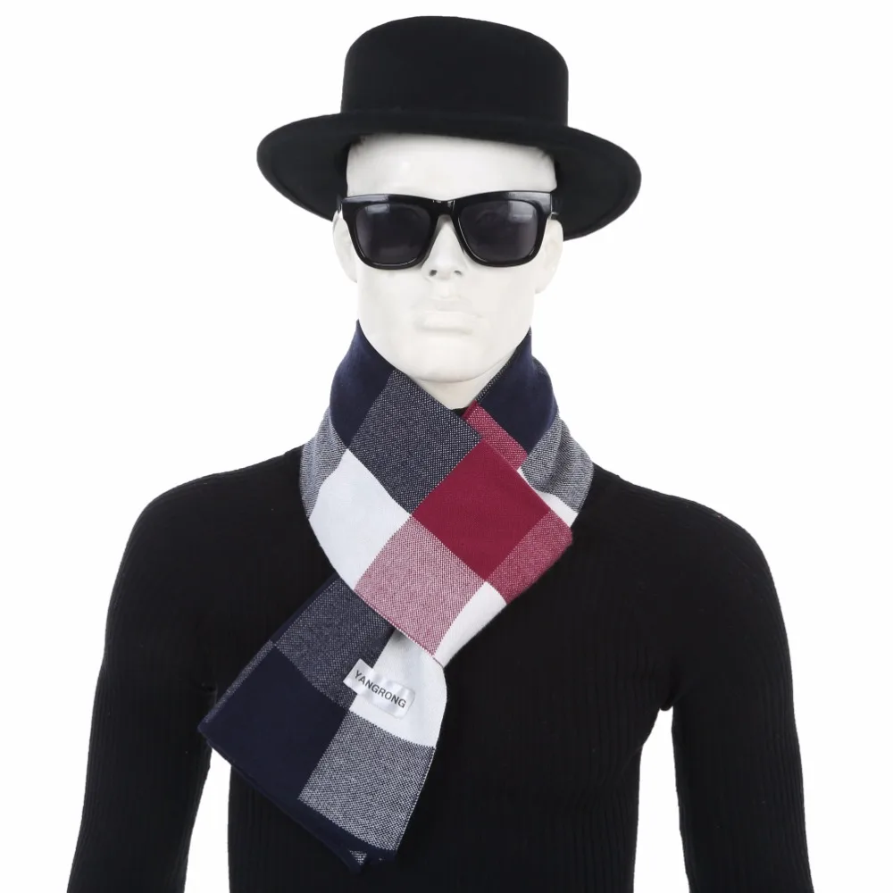 Difanni Горячая зима роскошный бренд большой размер плед шарф для мужчин длинный шею теплые кашемировые шарфы Bufanda шерстяной шарф вязание