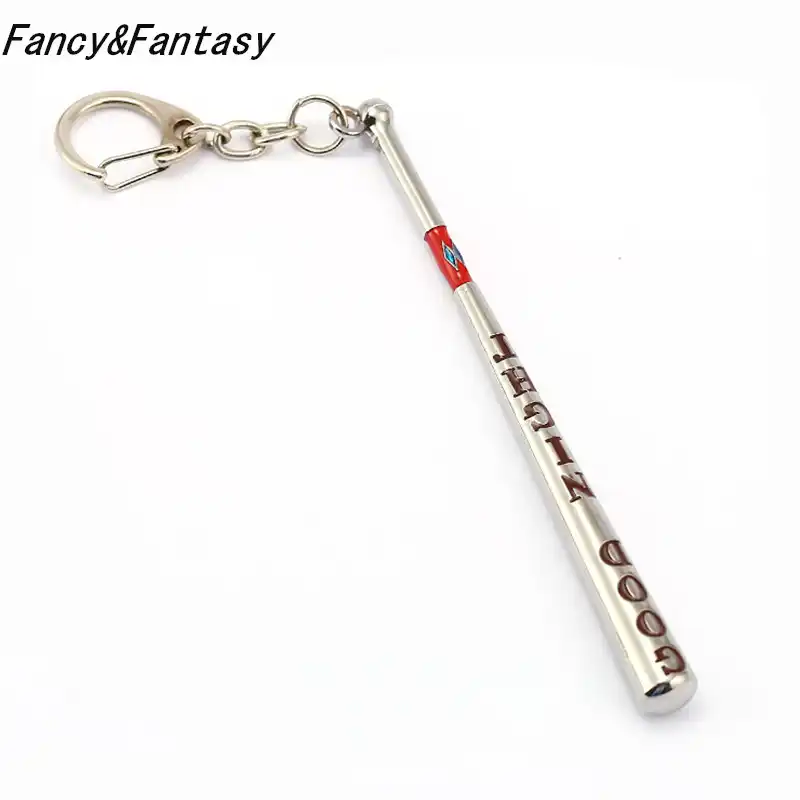 Suicide Squad Harley Quinn Baseball Bat Alloy Key Chains Keychain Keyfob Keyring