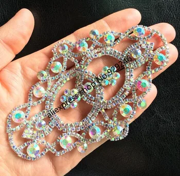 

2pcs delicate ab crystal rhinestone applique fashion flower strass trimmings garment shoes hat bags dress decorative accessory