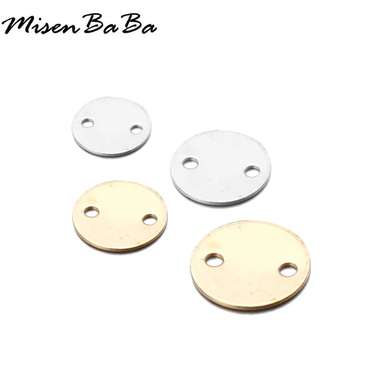 

20PCS/lots Small Double 2 Holes Round Copper Blank Coin Charms For Jewelry DIY Making Bracelets Necklaces Jewelry Accessories
