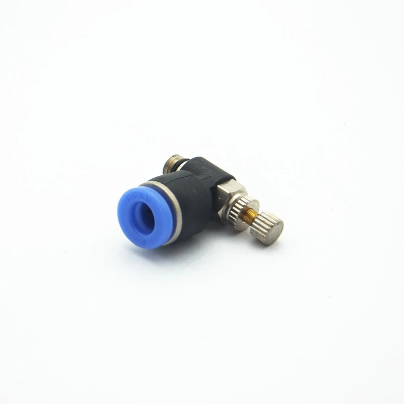 

6mm Tube To M6 Male Thread Fitting Push Connector Throttle Valve Air Speed Control Regulating Valve For Pneumatic Pipes
