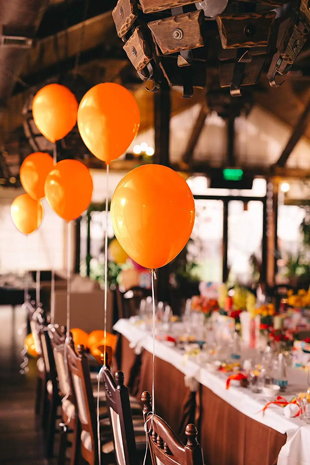 

METABLE 100PCS 12/10 Inch Orange Solid Latex Balloons Premium Quality Bouquet for Rainbow Tropical Circus Birthday Party