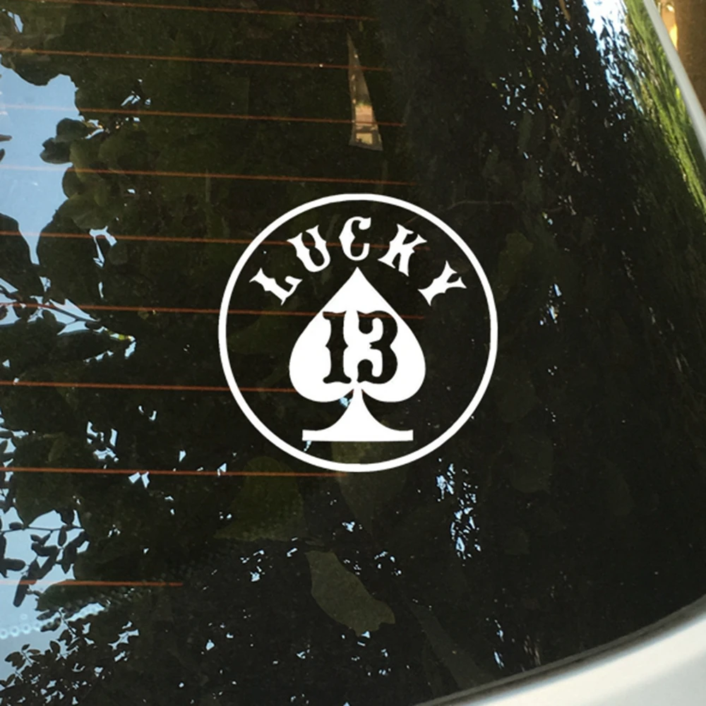 12.5 см * Lucky 13 Spades забавные Наклейки для автомобиля Внешние аксессуары стайлинга