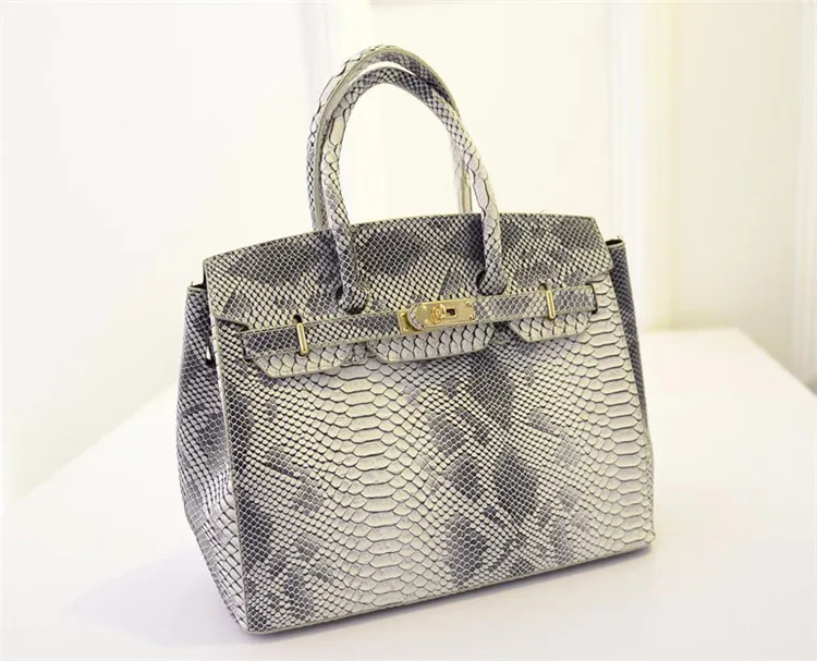 Python Pattern Hand bags Designers Brand Famous Classic Women Bag Gold