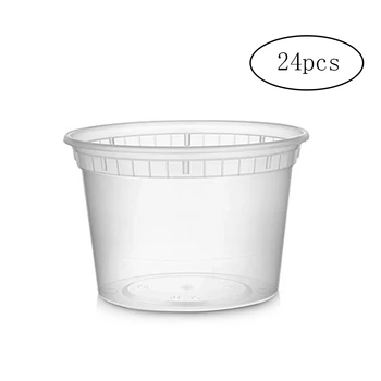 

Environmental Transparent Food Storage Container Pp Disposable Food Containers Leakproof Containers With Lids For Kitchen 24Pcs