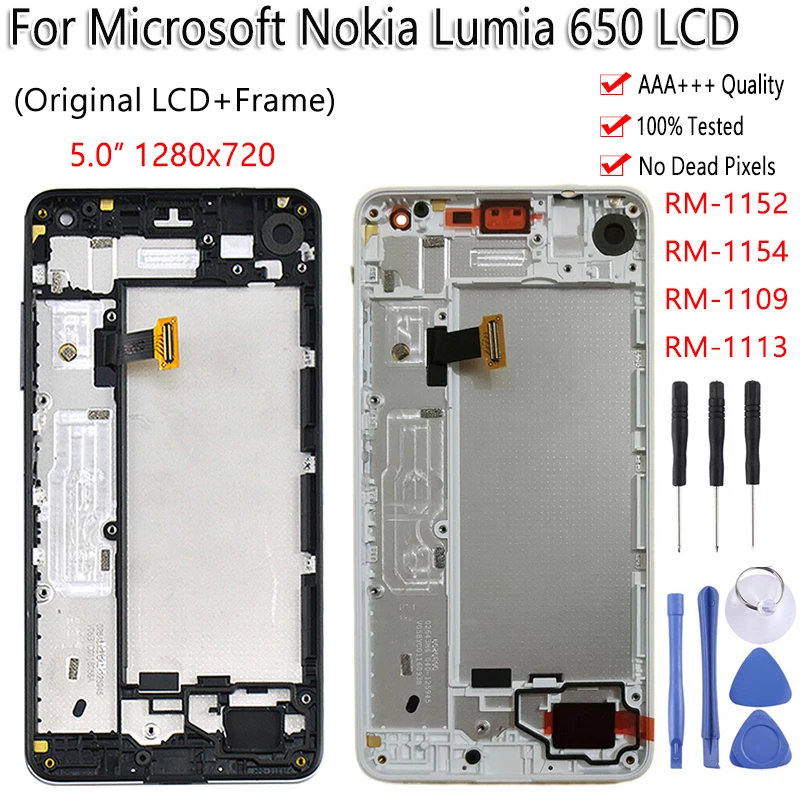 5," ЖК-дисплей для Nokia Lumia 650 RM 1152 1154 1109 1113 ЖК-дисплей сенсорный экран с рамкой дигитайзер сборка Замена Бесплатные инструменты